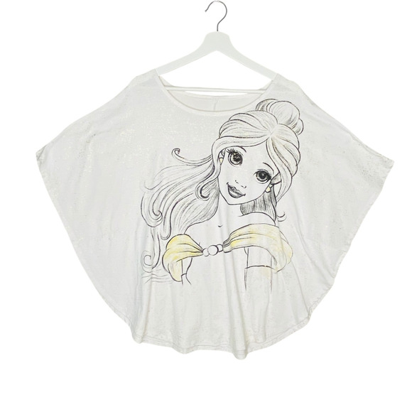 Disney Parks Womens XL Belle Beauty and The Beast Gold Splatter Butterfly Sleeve - Picture 1 of 7